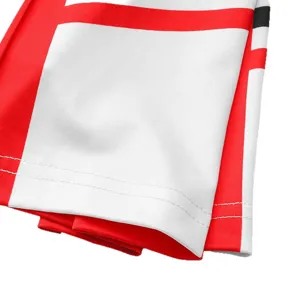 Cheerleading uniform apparel red white fabric detail main product display close-up