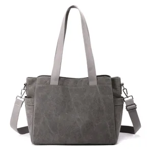 Borsa Tote in Tela Minimalista per Donna Grande Capacità Borsa a Tracolla Casual Borsa a Mano
