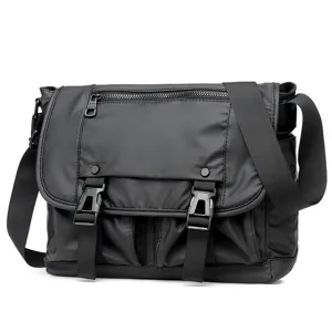 Waterproof Nylon Men's Messenger Bag Vintage Casual Shoulder Bag Business Commuter Crossbody Bag For Daily Commute
