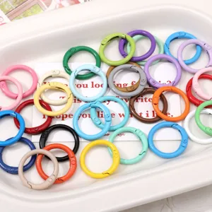 Anillas de resorte de metal aleación coloridas, ganchos llaveros para bolsos y manualidades DIY.