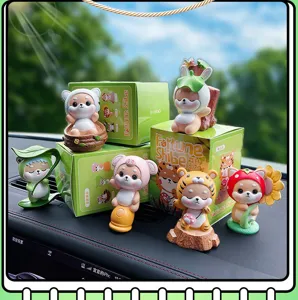 Cute Shiba Inu car dashboard ornaments resin animal figurines trendy desktop decor gifts
