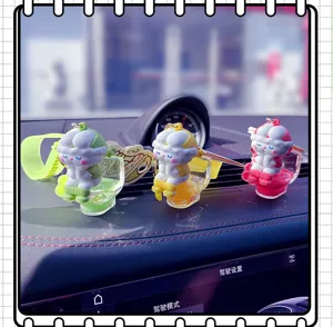 Cute rabbit toilet cartoon keychain oil filled liquid car key pendant bag charm cute toy gift
