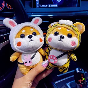 Cartoon Shiba Inu Plush Keychain Cute Stuffed Animal Doll Dog Bag Pendant School Backpack Accessories For Women Kids Gift