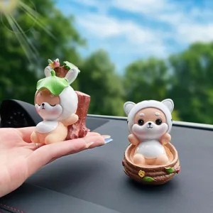 Cute cartoon Shiba Inu resin car dashboard ornament and desktop decoration for creative gifts.