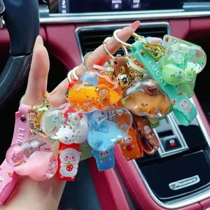 Süßer Cartoon Flüssig Treibsand Schlüsselanhänger Auto Taschenanhänger modisches Accessoire.