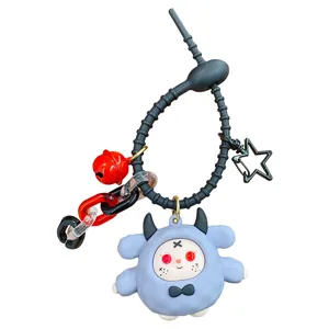 Cute cartoon monster keychain bag charm trendy couple keyring fashion backpack pendant