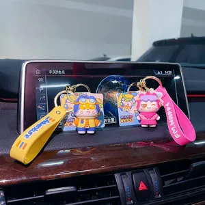 Simpatico portachiavi coppia pilota in silicone ciondolo borsa elegante decorazione auto