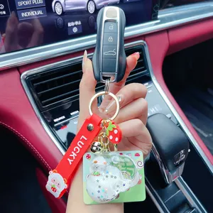 Niedlicher Schaf Liquid Treibsand Schlüsselanhänger Damen Mode Auto Schlüsselring Taschenanhänger
