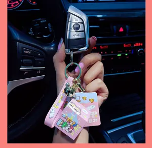 Porte-clés cube de Rubik rose mignon, mini pendentif de sac puzzle 3x3 anti-stress pour voiture.