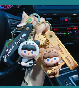 Niedliches Paar Schlüsselanhänger Set mit Panda und Bär Design für süße Taschen Deko.