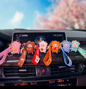 Cute sheep keychain silicone cartoon fruit pendant bag accessory car interior decor charm