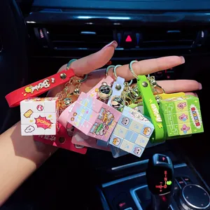 Mini Rubik's cube porte-clés mignon dessin animé jouet puzzle clé de voiture pendentif