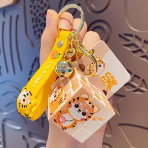 Cartoon Shiba Inu Mini Cube Keychain Decompression Puzzle Toy Backpack Pendant For Kids Adults Gift Accessory