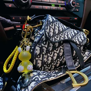 Cute rhinestone resin rabbit keychain with woven strap, stylish car charm pendant for women.