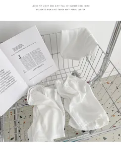 White loose home shorts for women, summer lightweight breathable anti-glare lounge shorts.