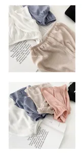 Summer loose casual home shorts with side split, comfortable plus size multi-color loungewear.