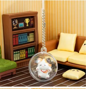 4cm mini gashapon cute calico cat keychain cartoon figurine home office desktop decoration