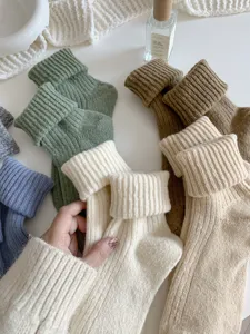 Dicke Winter Wollsocken Rippstrick weiche kuschelige warme Damen Socken Detailansicht