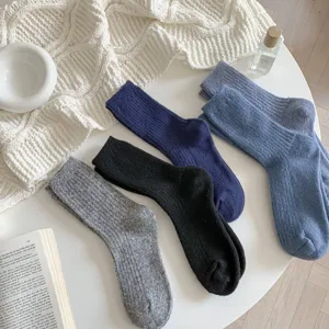 Winter verdickte Damen Mittelsocken Wollsocken koreanischer Stil warme weiche Socken