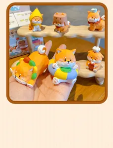 Cute Shiba Inu resin figurine detail view, perfect for desktop and car decoration display.