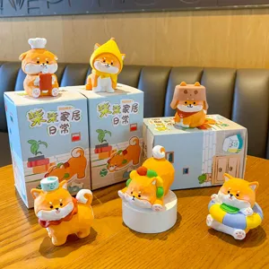 Original Cute Shiba Inu Resin Figurine Blind Box Cartoon Animal Desktop Ornament Car Interior Decor Toy Gift