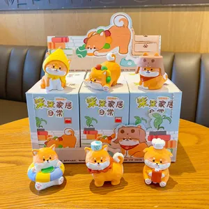 Cute Shiba Inu resin figurines blind box set for desktop and car decoration home daily style.