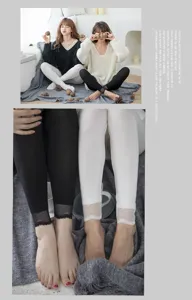 Women thermal underwear set winter base layer lace trim V-neck long sleeve top leggings