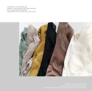 Thermal underwear lace V-neck base layer long sleeve top autumn winter thermal set multi-color