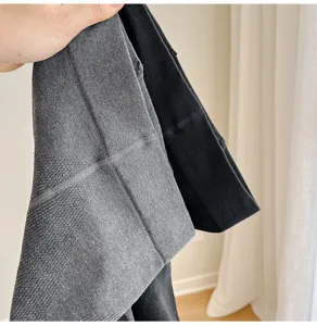 Close-up detail shot of winter warm fleece knit tights texture, showing soft and thick fabric.