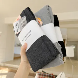 Collants en Laine Épais d'Hiver pour Femmes Haute Élasticité Panty Chaud Couleur Unie Leggings avec Pieds pour Temps Froid