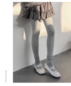 Thickened cashmere thermal leggings for women high waist winter warm fleece pants grey