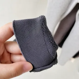 Thermal ribbed fleece-lined leggings cuff detail view, warm winter thick women tights