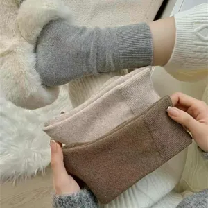 Calcetines mujer invierno gruesos de rizo liso cálidos cómodos calcetines de casa