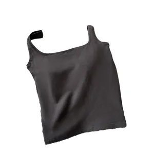 Caraco Thermique pour Femmes Col Carré Près du Corps Coton Brossé Débardeur Couleur Unie Sans Manches Vêtement Intérieur Automne Hiver