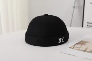 Printemps été nouvelle casquette docker brodée NY, chapeau sans bord décontracté pour tous.