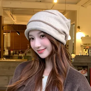 Donna autunno inverno berretto in maglia stile coreano cappello caldo morbido per viaggio