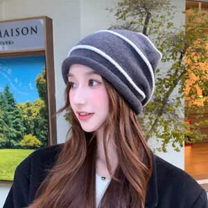 Donna autunno inverno berretto in maglia stile coreano caldo pullover cappello per viaggi all'aperto