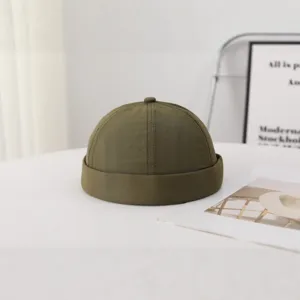 Unisex Color Sólido Poliéster Gorro Docker Minimalista Sin Ala Calavera Ajustable Borde Enrollado Gorro Marinero Hombre Mujer