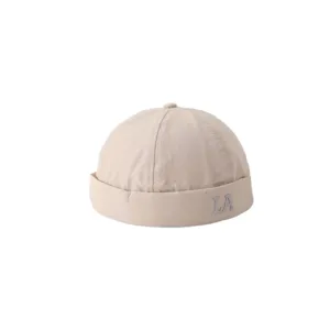 Men summer solid color brimless docker cap breathable quick dry watch cap hat street style