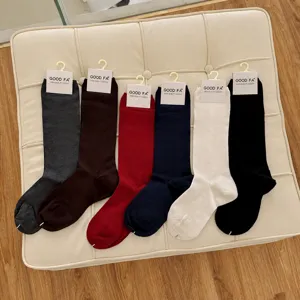Damen Herbst Winter Thermische Slouch Socken Feine Wolle Mischung Warme Lange Schlauch Socken Einfarbig Casual Strick Socken