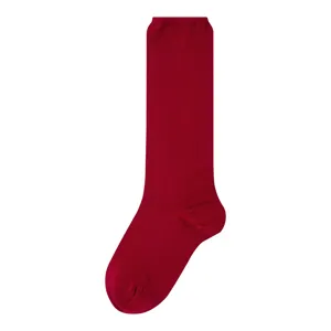 Damen Winter lange warme Wollsocken einfarbig burgund lässig gemütliche Strümpfe