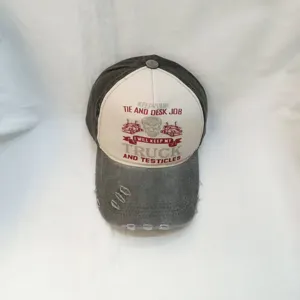Gorra de béisbol trucker desgastada con estampado de camión vintage para hombre estilo.