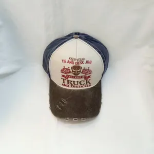 Gorra de beisbol vintage desgastada para hombre con grafico de calavera estilo camionero