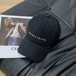 Women Cotton Baseball Cap With Embroidered Letter Casual Sport Sun Protection Adjustable Outdoor Hat