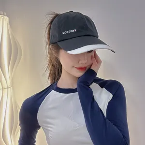 Summer quick-drying ponytail baseball cap with contrast brim sun protection sun hat women