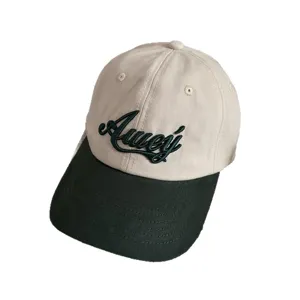 Casual baseball cap for men and women, color block design with wide brim for sun protection.