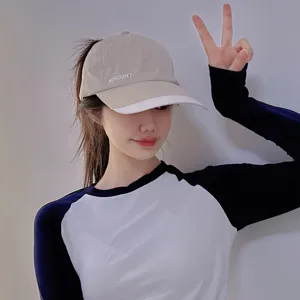 Summer quick-dry ponytail baseball cap with sun protection, lightweight and breathable design.