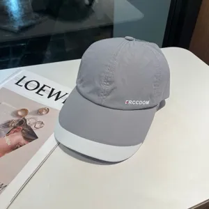 Summer quick-drying sun protection baseball cap for women, stylish grey and white design.