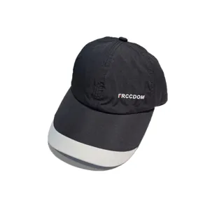 Summer quick-drying black baseball cap with grey brim, UV protection sun hat for women.