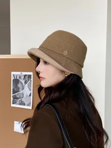 Damen Winter Woll Eimer Hut schicke Hepburn Stil warme elegante Freizeit Mode einfarbig
